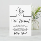 faire-part de réception de mariage en noir et blan (Debout devant)