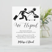 faire-part de réception de mariage en noir et blan (Debout devant)