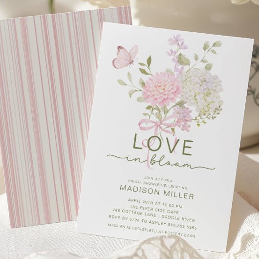 Faire-Part de Réception de Mariage Floral "L'Amour
