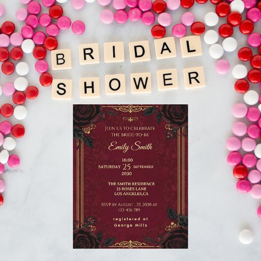 Faire-part de Réception de Mariage Gothique Romant