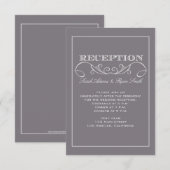 Faire-part de réception de mariage gris chic moder (Devant / Derrière)
