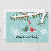 Faire-part de réception de mariage hivernal avec o (Devant)