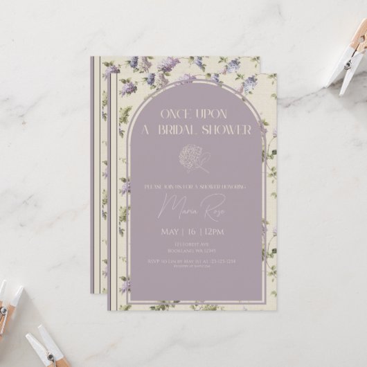 Faire-Part de Réception de Mariage 'Il était une f (Devant/Arrière en situation)