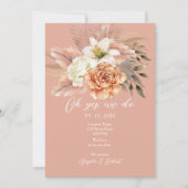 Faire-part de réception de mariage intime aux fleu (Devant)