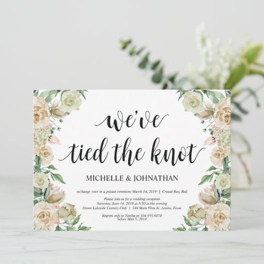 Faire-part de réception de mariage intime de print (Debout devant)