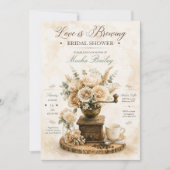 Faire-Part de Réception de Mariage Love Is Brewing (Devant)