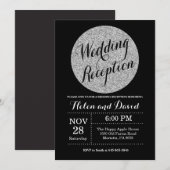 Faire-part de réception de mariage noir et paillet (Devant / Derrière)