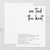 Faire-Part de Réception de Mariage Nous avons Noué (Devant / Derrière)