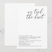 Faire-part de réception de mariage Nous avons noué (Devant / Derrière)