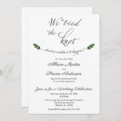 Faire-part de réception de mariage Nous avons noué (Devant / Derrière)