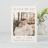 Faire-part de réception de mariage pour évasion en (Debout devant)