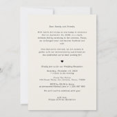 Faire-part de réception de mariage pour évasion en (Dos)