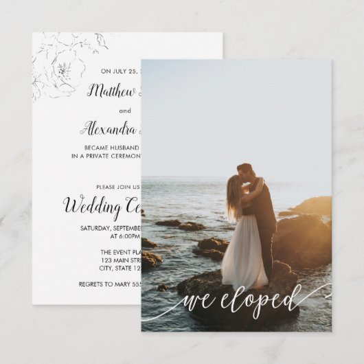 Faire-part de réception de mariage pour évasion mo (Devant / Derrière)