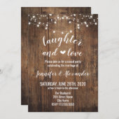 Faire-part de réception de mariage : rires et amou (Devant / Derrière)