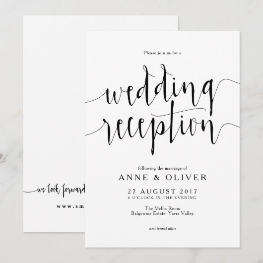 Faire-Part de Réception de Mariage Rustique (Devant / Derrière)