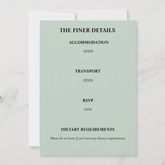 Faire-part de réception de mariage simple à l'euca (Dos)