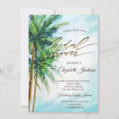 Faire-Part de Réception de Mariage Tropical Plage, (Devant)