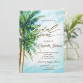 Faire-Part de Réception de Mariage Tropical Plage, (Debout devant)