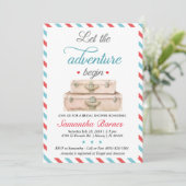 Faire-Part de Réception de Mariage Valise Aventure (Debout devant)