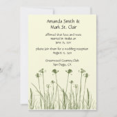 Faire-part de réception de mariage vert et ivoire (Devant)
