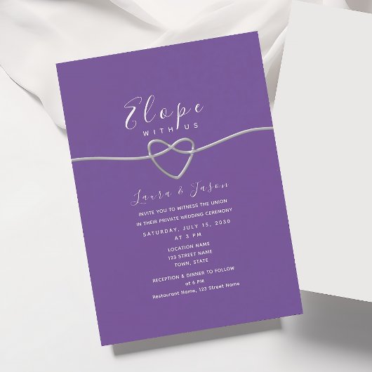 Faire-part de réception de mariage violet