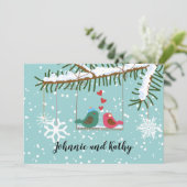 Faire-part de réception d'hiver pour les amoureux  (Debout devant)