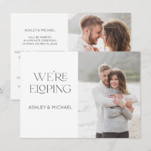 Faire-Part de Réception Photo Nous Fuyons 2 Modern