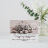 faire-part de référence de laine immobilière (Debout devant)