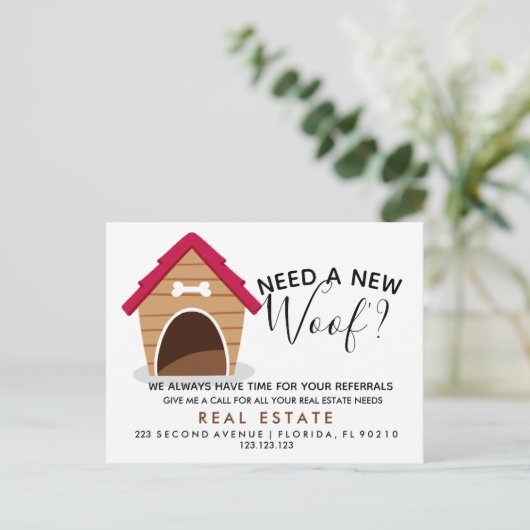 faire-part de référence de laine immobilière (Debout devant)