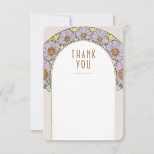 Faire-part de remerciement de mariage Art Nouveau 