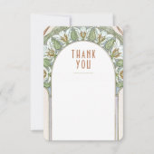 Faire-part de remerciement de mariage Art Nouveau (Devant)