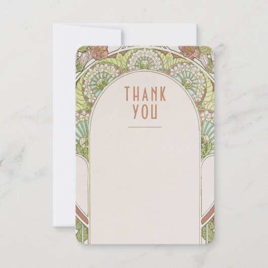 Faire-part de remerciement de mariage Art nouveau  (Devant)