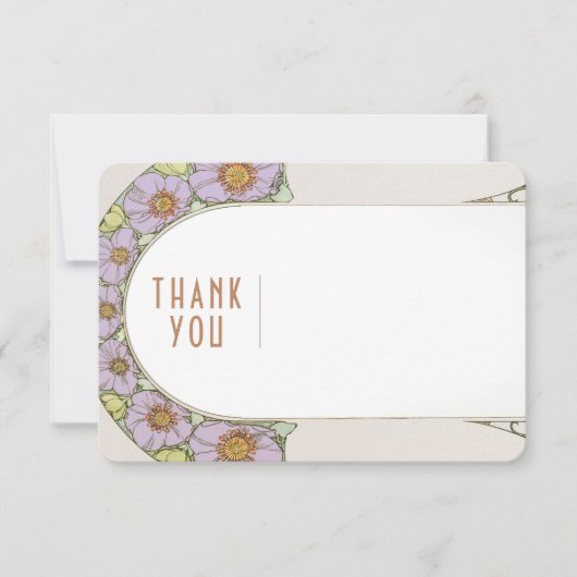 Faire-part de remerciement de mariage Art Nouveau  (Devant)