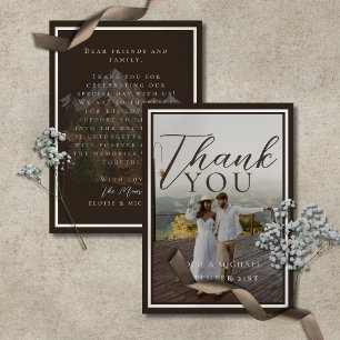 Faire-part de remerciement de mariage avec photo e