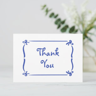 Faire-part de Remerciement Mariage Champêtre Bleu 