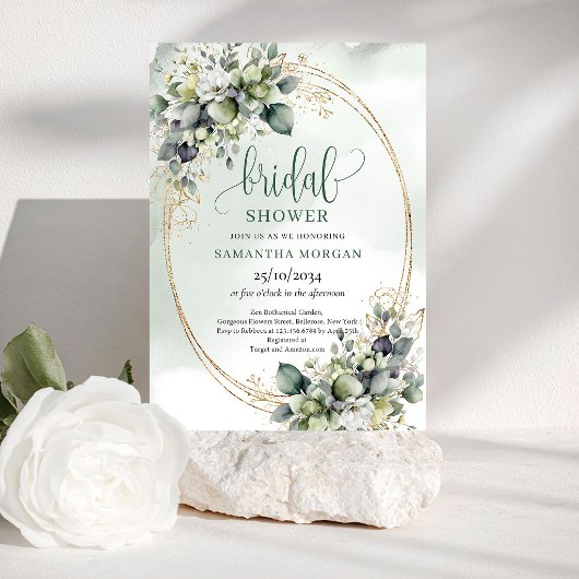 Faire-part de Remise de Cadeaux de Mariée Feuillag