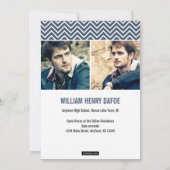 Faire-part de remise de diplôme à 3 photos Chevron (Dos)