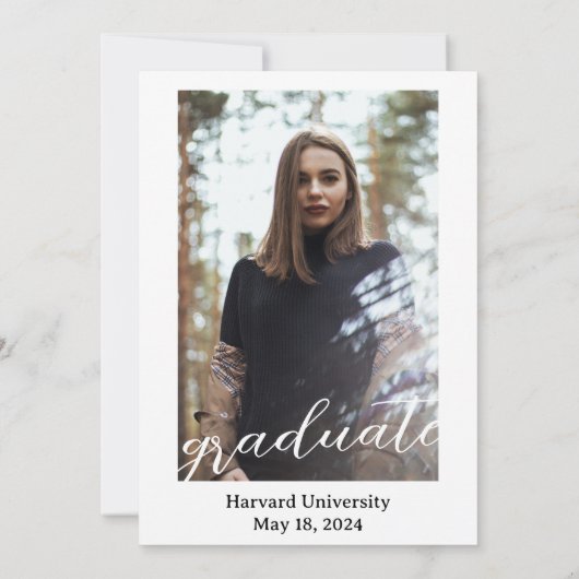 Faire-part de remise de diplôme à armoiries noir e (Dos)