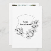 Faire-part de remise de diplôme à armoiries noir e (Devant / Derrière)