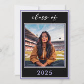 Faire-part de remise de diplôme à l'écriture viole (Dos)