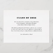 Faire-part de remise de diplôme à motif de collage (Verso)