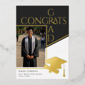 Faire-part de remise de diplôme à motif de photo e (Recto)