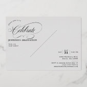 Faire-part de remise de diplôme à motif de script (Verso)