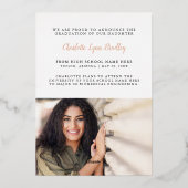 Faire-part de remise de diplôme à motif feuille d' (Verso)