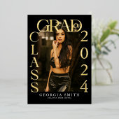 Faire-part de remise de diplôme avec arche bohème  (Debout devant)