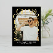 Faire-part de remise de diplôme avec arche bohème (Debout devant)