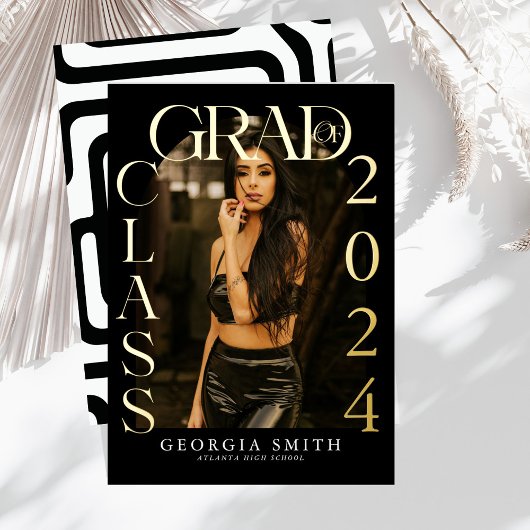 Faire-part de remise de diplôme avec arche bohème 