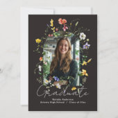 Faire-part de remise de diplôme avec arche florale (Devant)