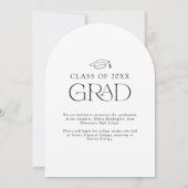 Faire-part de remise de diplôme avec arche minimal (Dos)