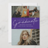 Faire-part de remise de diplôme avec collage de 3 (Devant)